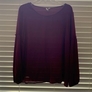 Elle Burgundy long sleeve top